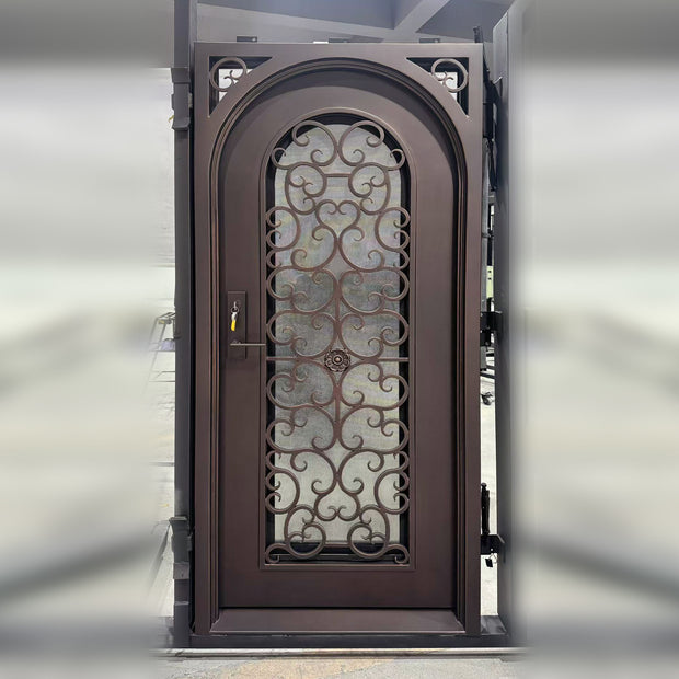 elitecustomdoor-iron-single-door-with-sandblast-glass