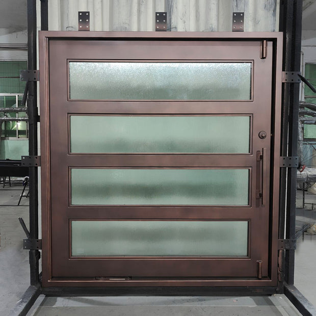 elitecustomdoor iron single door with wood glass