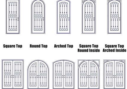 EliteCustomDoor Thermal Break Iron Front Double Door with Two Sidelights E-T128