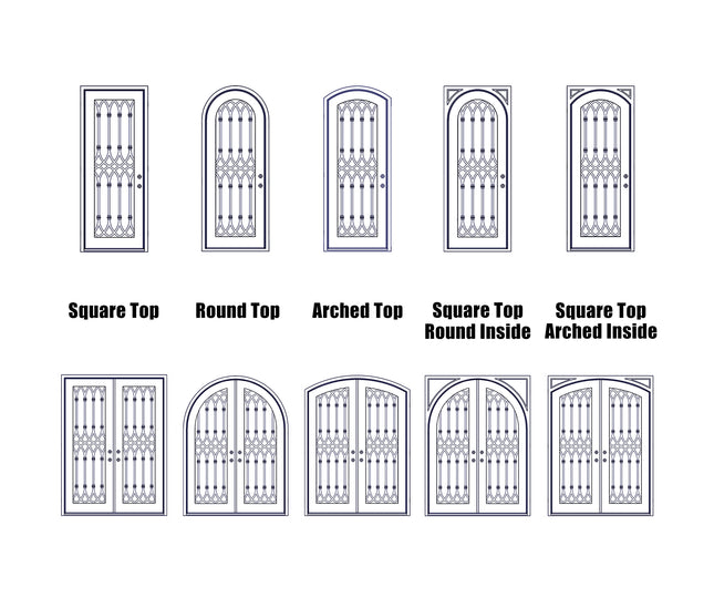EliteCustomDoor Thermal Break Iron Front Double Door with Two Sidelights E-T128